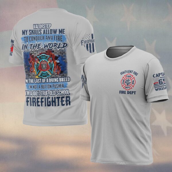 Custom True Old School Firefighter #DQH0118 - T-shirt