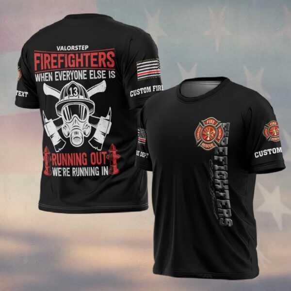 Custom Text & Dept Firefighter Running In Edition #DQH0119 - T-shirt