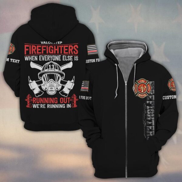 Custom Text & Dept Firefighter Running In Edition #DQH0119 - Zip Hoodie