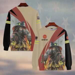 Custom Text Through The Flames Firefighter Inferno #DQH0126 - Sweatshirt