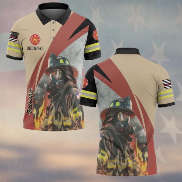 Custom Text Through The Flames Firefighter Inferno #DQH0126 - Polo