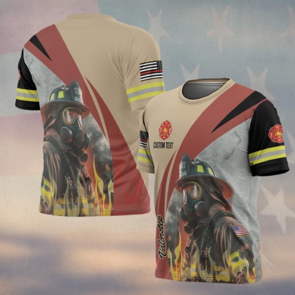 Custom Text Through The Flames Firefighter Inferno #DQH0126 - T-shirt