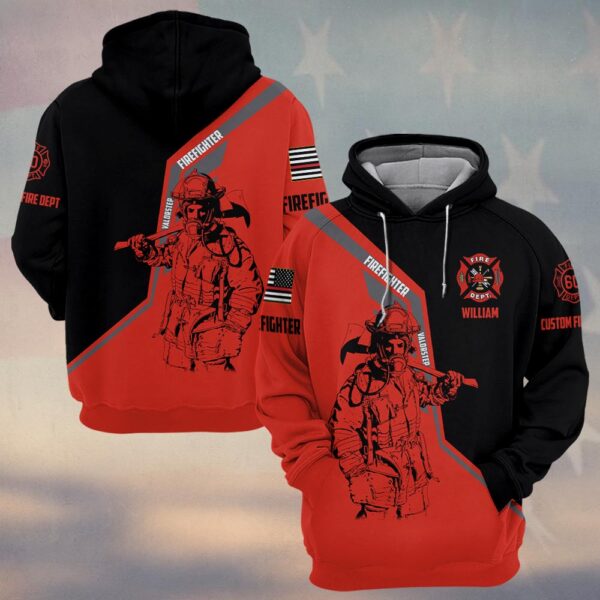 Custom Text & Dept & Number Brotherhood in Red #DQH0132 - Hoodie