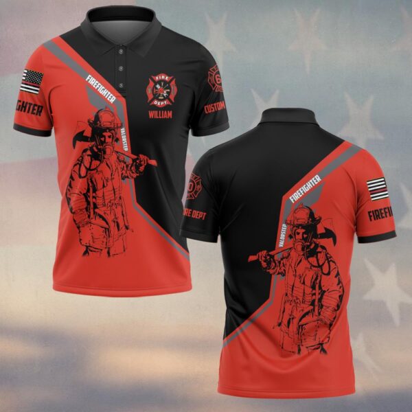 Custom Text & Dept & Number Brotherhood in Red #DQH0132 - Polo