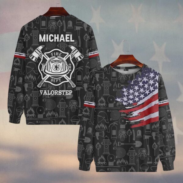 Custom Name Stars & Tools of Honor Firefighter #DQH0136 - Sweatshirt