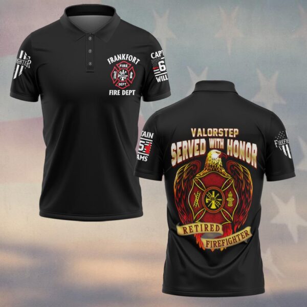 Custom Name, Dept, Rank & Number Served With Honor #DQH0141 - Polo