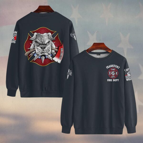 Custom Name, Dept, Rank & Number Maltese Cross Bulldog Pride #DQH0142 - Sweatshirt