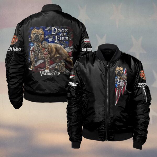 Custom Name & Dept Dogs of Fire #DHQ0143 - Bomber Jacket