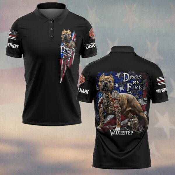 Custom Name & Dept Dogs of Fire #DHQ0143 - Polo