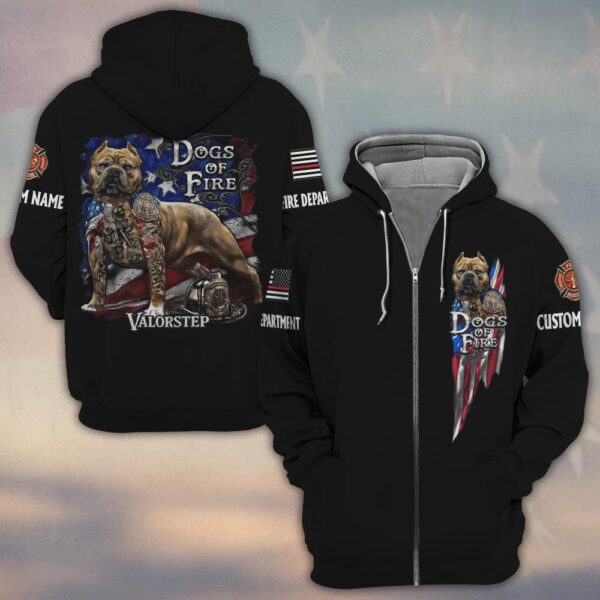 Custom Name & Dept Dogs of Fire #DHQ0143 - Zip Hoodie