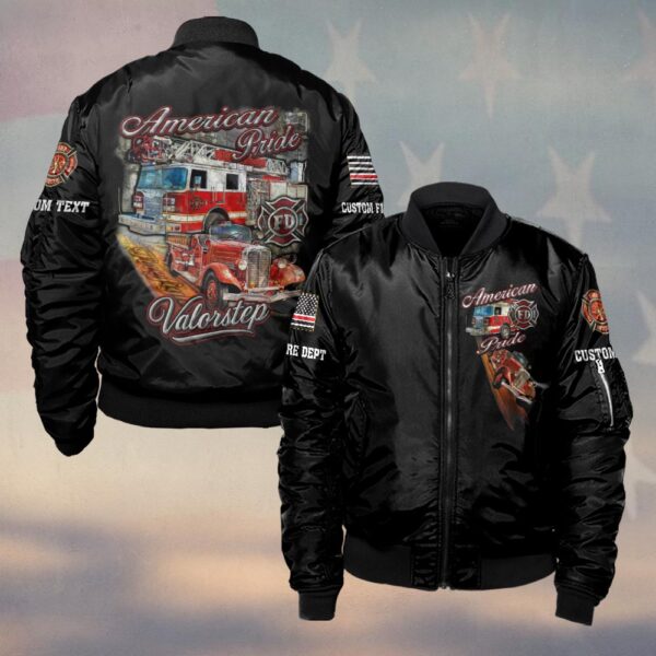 Custom Name & Dept American Pride #DQH0144 - Bomber Jacket