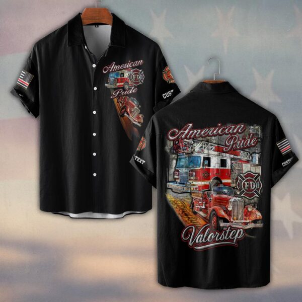 Custom Name & Dept American Pride #DQH1044 - Short Sleeve Button Shirt