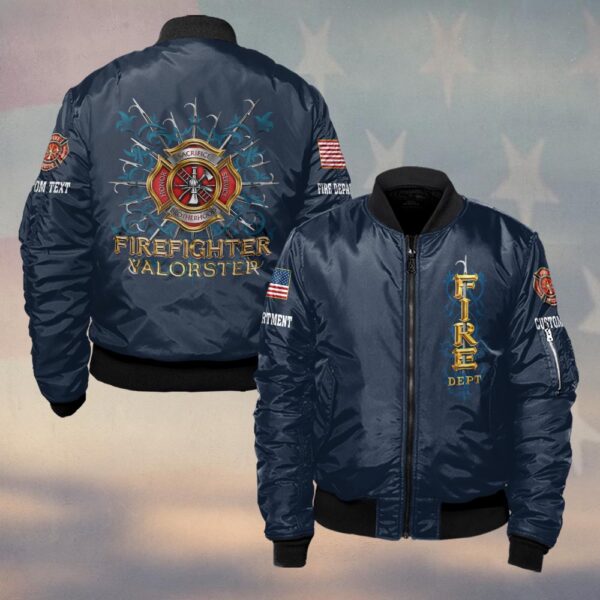 Custom Name & Dept Legacy Maltese Cross Firefighter #DQH0145 - Bomber Jacket