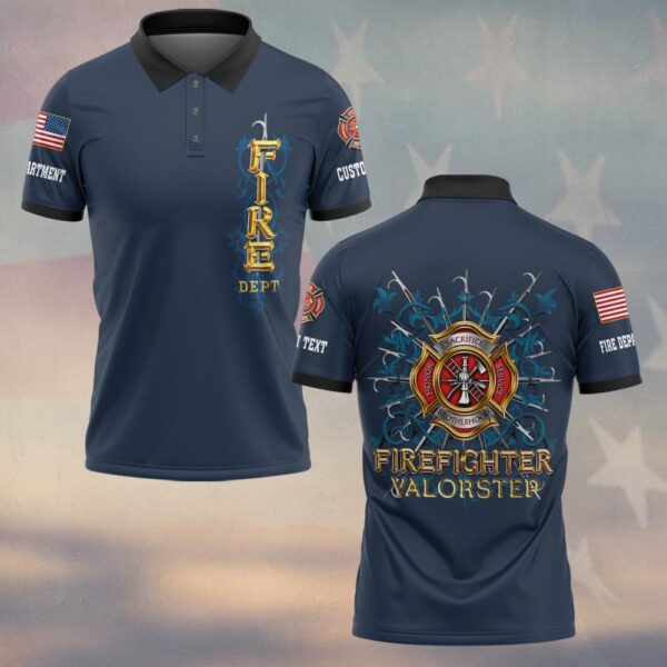 Custom Name & Dept Legacy Maltese Cross Firefighter #DQH0145 - Polo