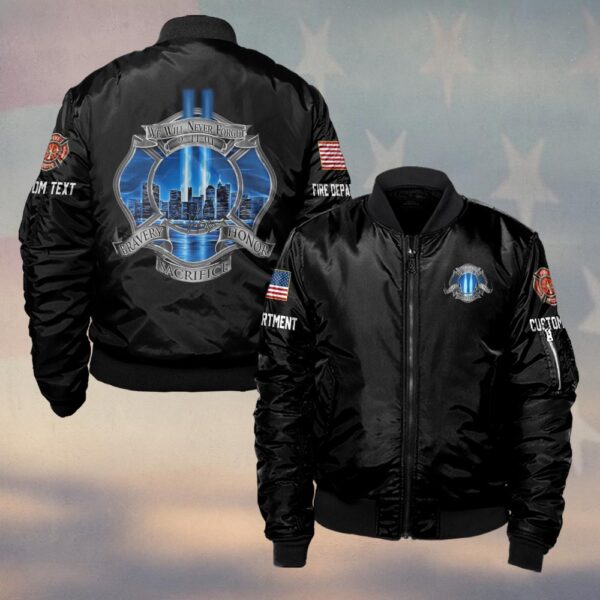 Custom Name & Dept Never Forget 9/11 #DQH0146 - Bomber Jacket