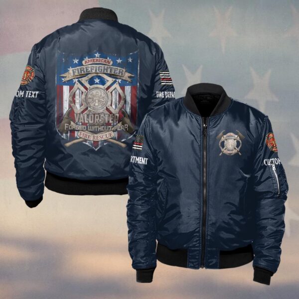 Custom Name & Dept Forged Without Fear #DQH0147 - Bomber Jacket