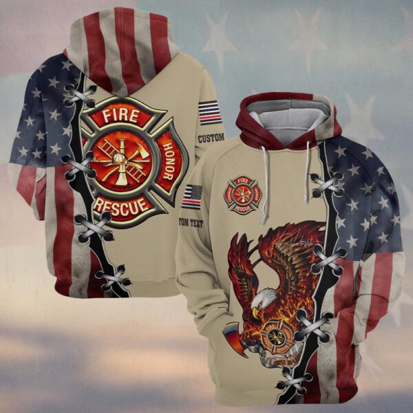 Custom Name Fire Honor Eagle – Patriot Edition #DQH0151 - Hoodie
