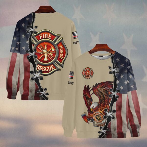 Custom Name Fire Honor Eagle – Patriot Edition #DQH0151 - Sweatshirt