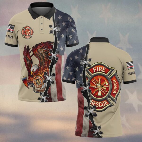 Custom Name Fire Honor Eagle – Patriot Edition #DQH0151 - Polo
