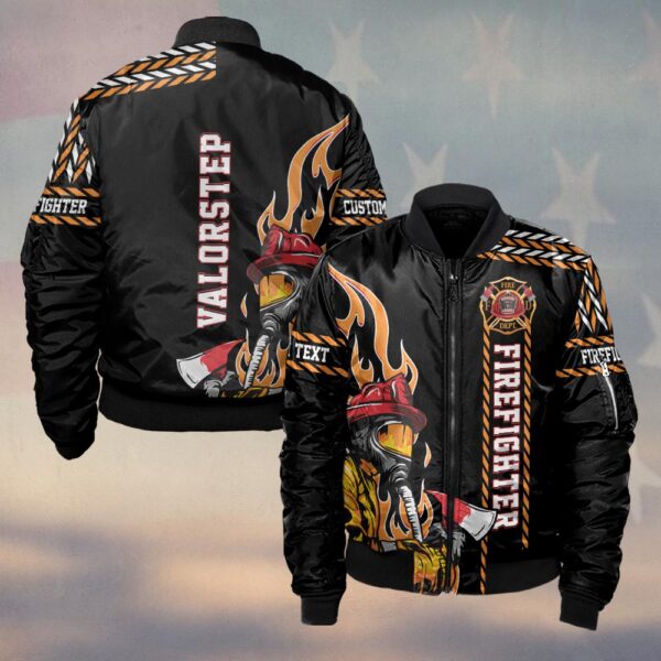 Custom Name Blaze Guardian Axe & Flames #DQH0153 - Bomber Jacket