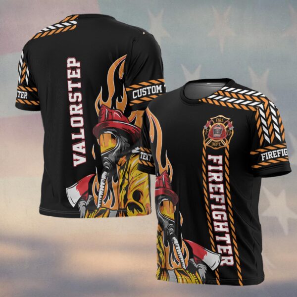 Custom Name Blaze Guardian Axe & Flames #DQH0153 - T-shirt