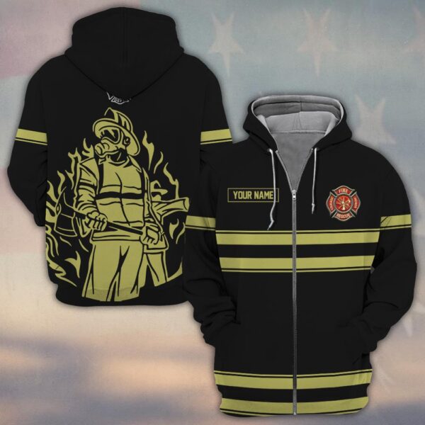 Custom Name Night Watch Firefighter Line Of Duty #DQH0155 - Zip Hoodie