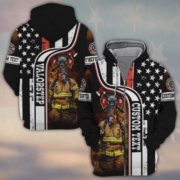 Custom Name American Fire Guardian Thin Red Line #DQH0156 - Zip Hoodie