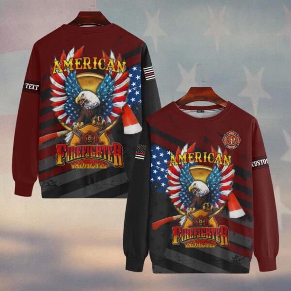Custom Text Wings of Courage Firefighter #DQH0157 - Sweatshirt