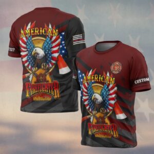 Custom Text Wings of Courage Firefighter #DQH0157 - T-shirt