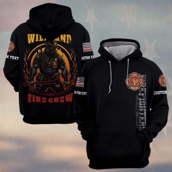 Custom Text & Dept Wildland Firefighter Bigfoot Editions #DQH0159 - Hoodie