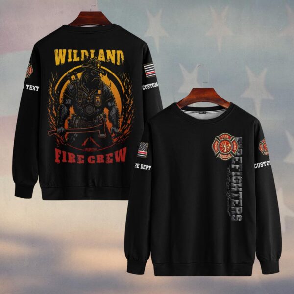 Custom Text & Dept Wildland Firefighter Bigfoot Editions #DQH0159 - Sweatshirt