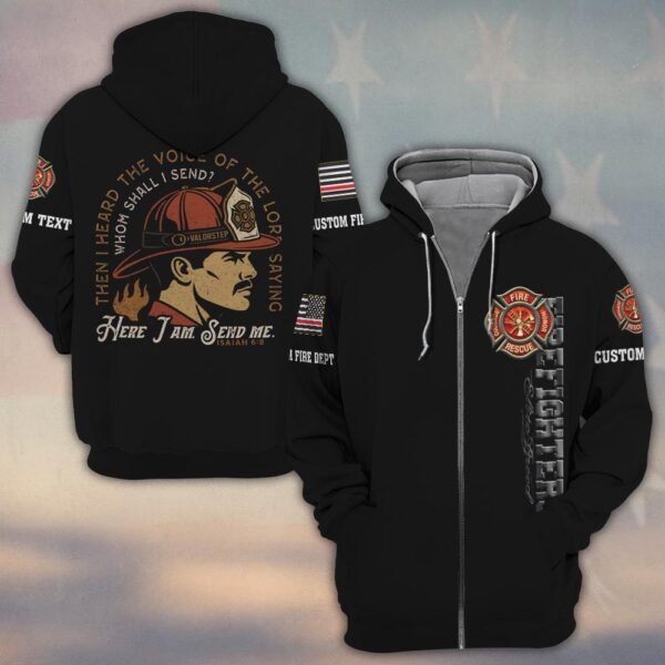 Custom Text & Dept Here I Am, Send Me #DQH0160 - Zip Hoodie