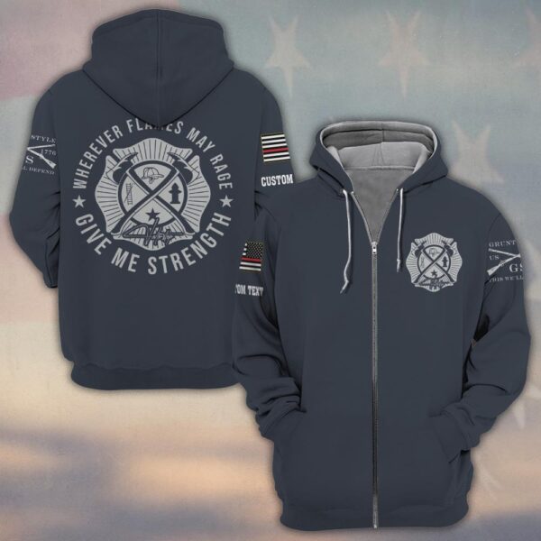Custom Text Wherever Flames May Rage #DQH0162 - Zip Hoodie