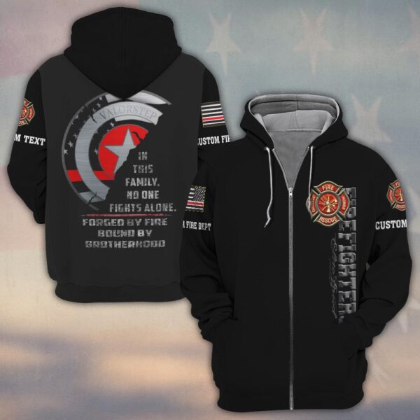 Custom Text & Dept No One FightS Alone #DQH0163 - Zip Hoodie