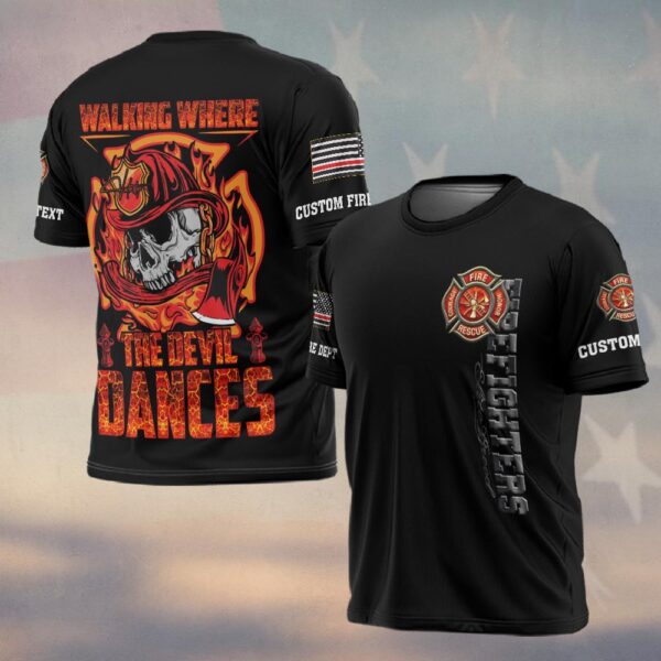 Custom Text & Dept Walking Where The Devil Dances #DQH0170 - T-shirt