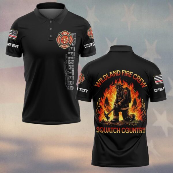 Custom Name & Dept Wildland Fire Crew Squatch Country #DQH0176 - Polo