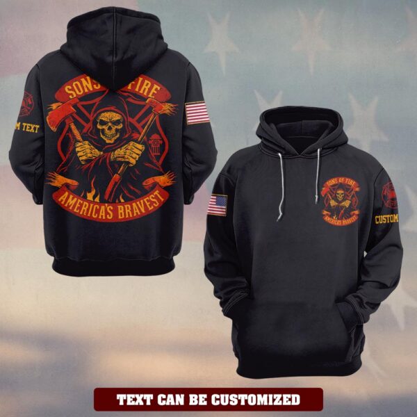 Custom Text Sons Of Fire America Bravest #DQH0177 - Hoodie