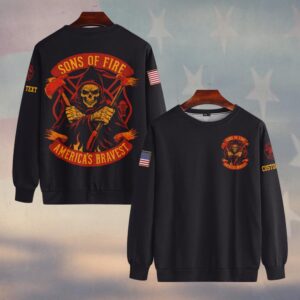Custom Text Sons Of Fire America Bravest #DQH0177 - Sweatshirt