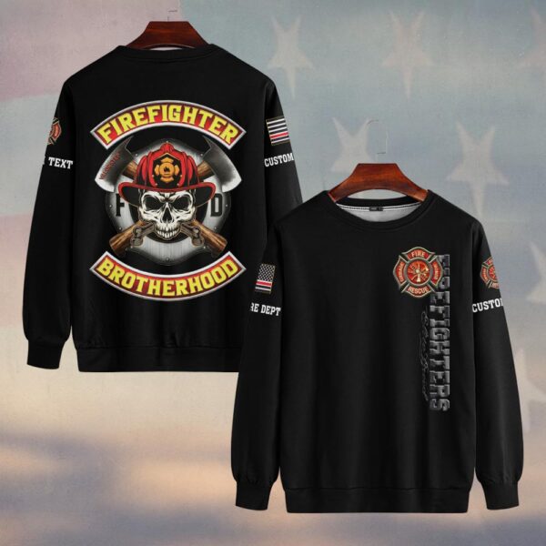 Custom Name & Dept Firefighter Brotherhood Skull Edition #DQH0180 - Sweatshirt