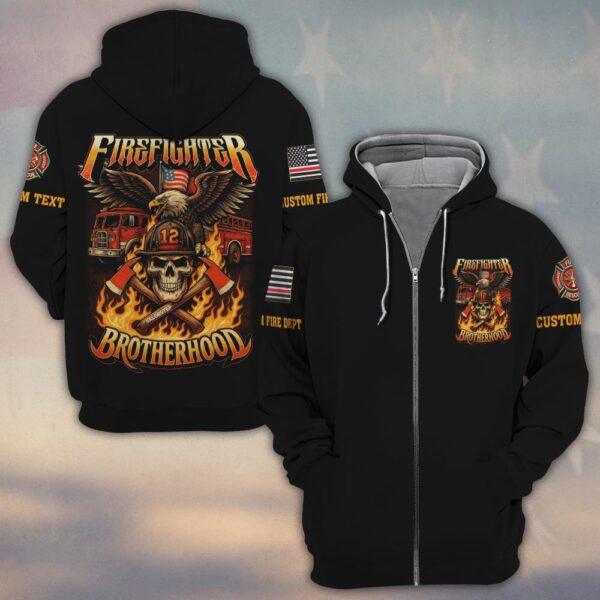 Custom Name & Dept Guardian Eagle Brotherhood - Zip Hoodie