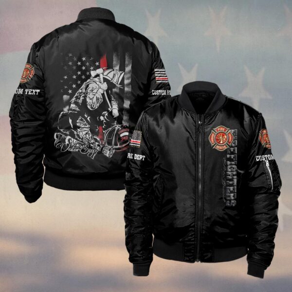 Custom Text & Dept Fallen But Never Forgotten Firefighter #DQH0185 - Bomber Jacket