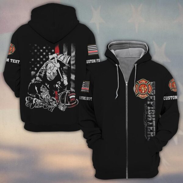 Custom Text & Dept Fallen But Never Forgotten Firefighter #DQH0185 - Zip Hoodie