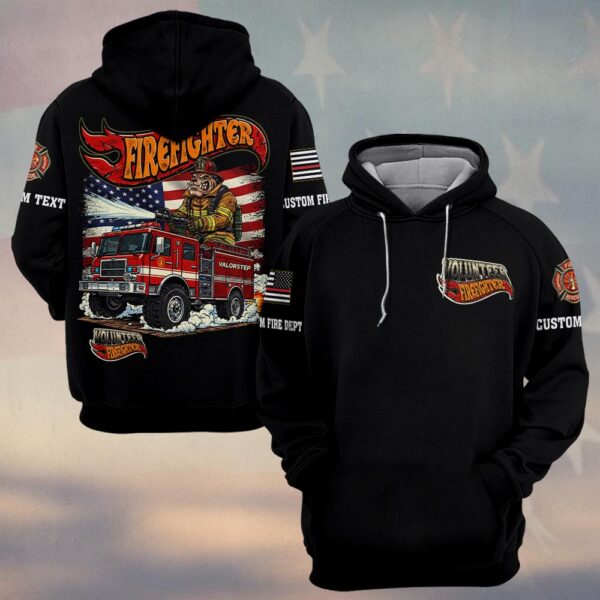 Custom Name & Dept Engines of Freedom Firefighter #DQH0186 - Hoodie