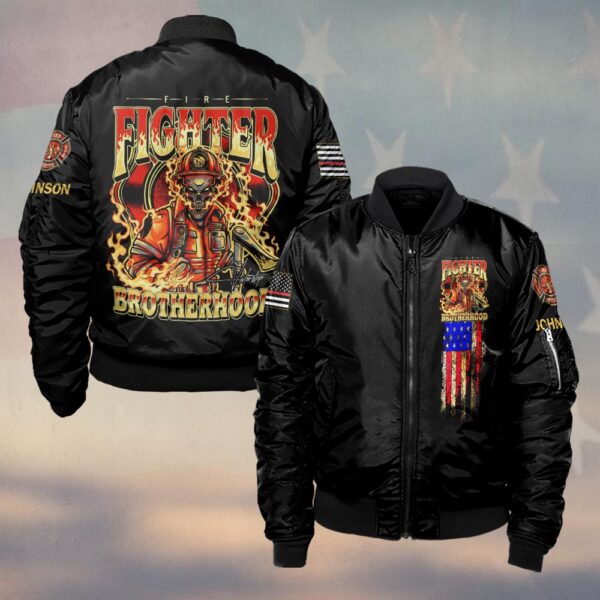 Custom Name Firefighter Brotherhood #DQH0188 - Bomber Jacket
