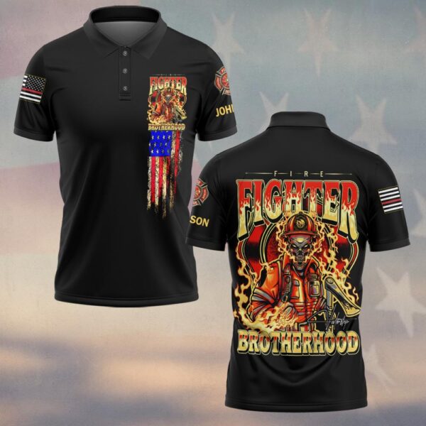 Custom Name Firefighter Brotherhood #DQH0188 - Polo