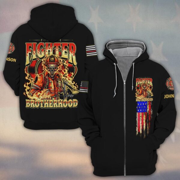 Custom Name Firefighter Brotherhood #DQH0188 - Zip Hoodie