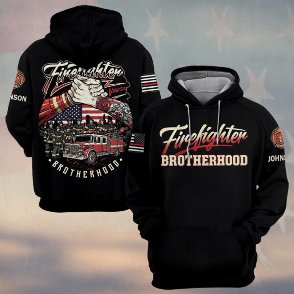 Custom Name Strong Firefighter Brotherhood #DQH0189 - Hoodie