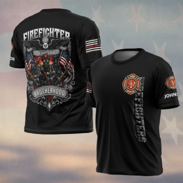 Custom Name Pride Firefighter Brotherhood #DQH0190 - T-shirt