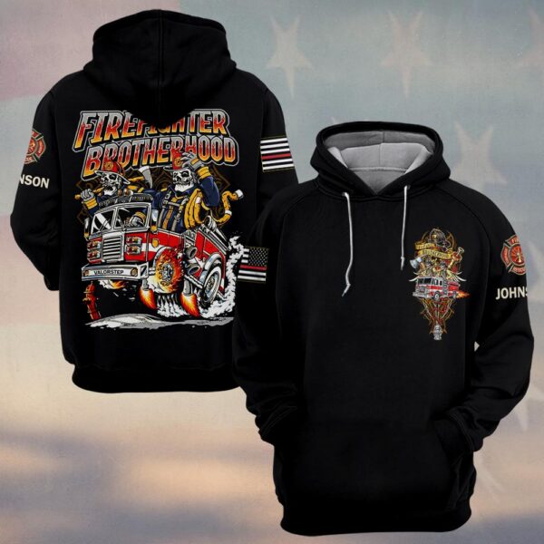 Custom Name Brotherhood of Flames Firefighter #DQH0191 - Hoodie