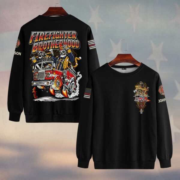 Custom Name Brotherhood of Flames Firefighter #DQH0191 - Sweatshirt
